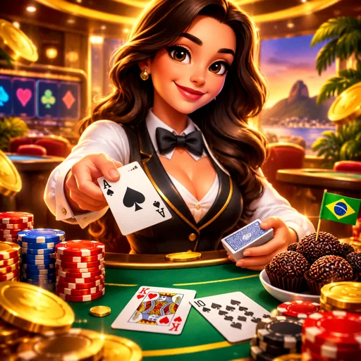 Tabela de decisões de blackjack ao lado de fichas na mesa